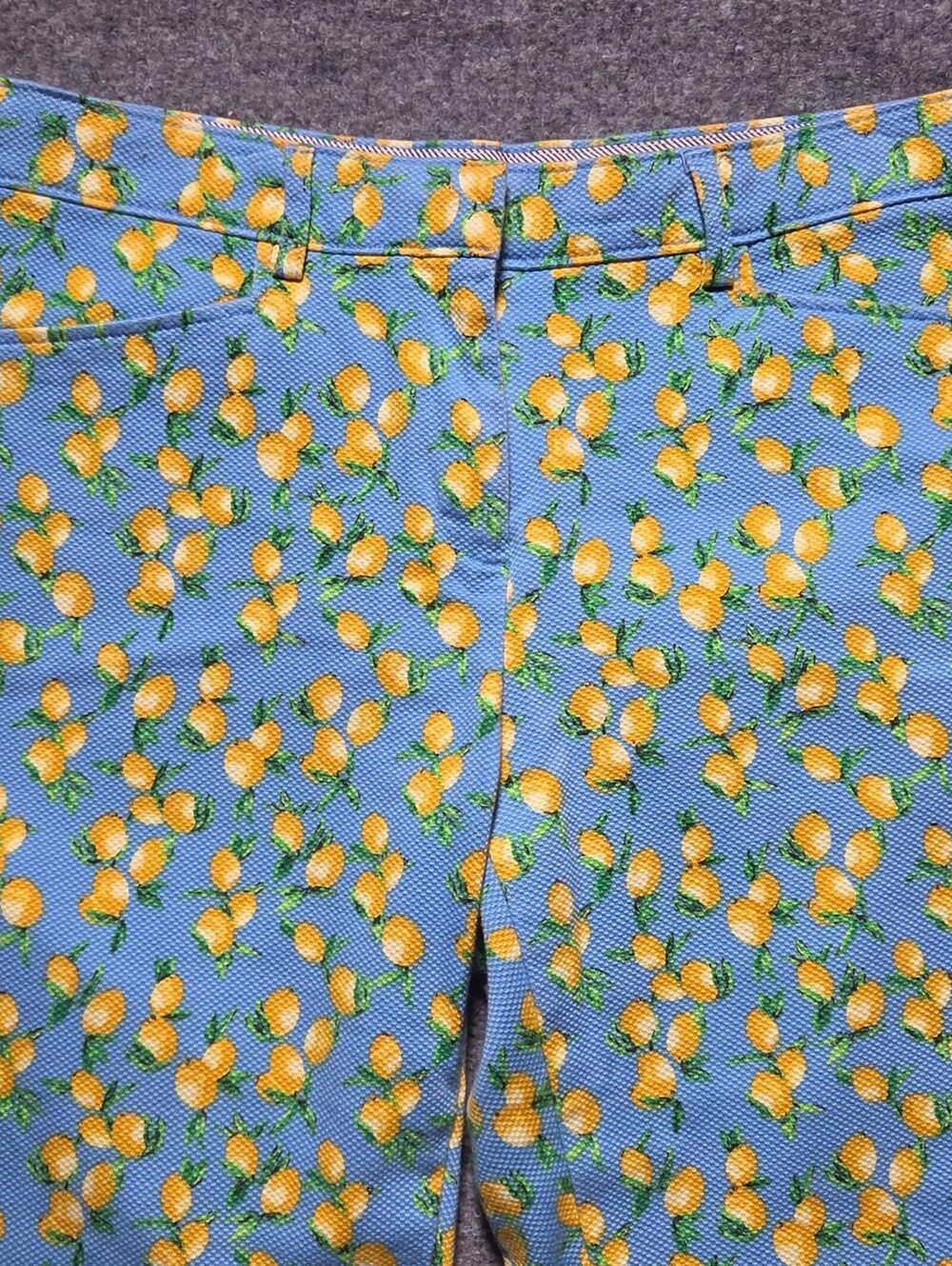 Rafaella Modern Weekend Women's 10P Blue Lemon Print Cropped Pants
